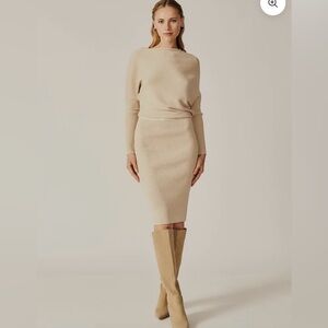 Deluc Kyux Knit Dress Sz Small Sweater Dress Gray-Green “Charcoal” Ribbed NWT